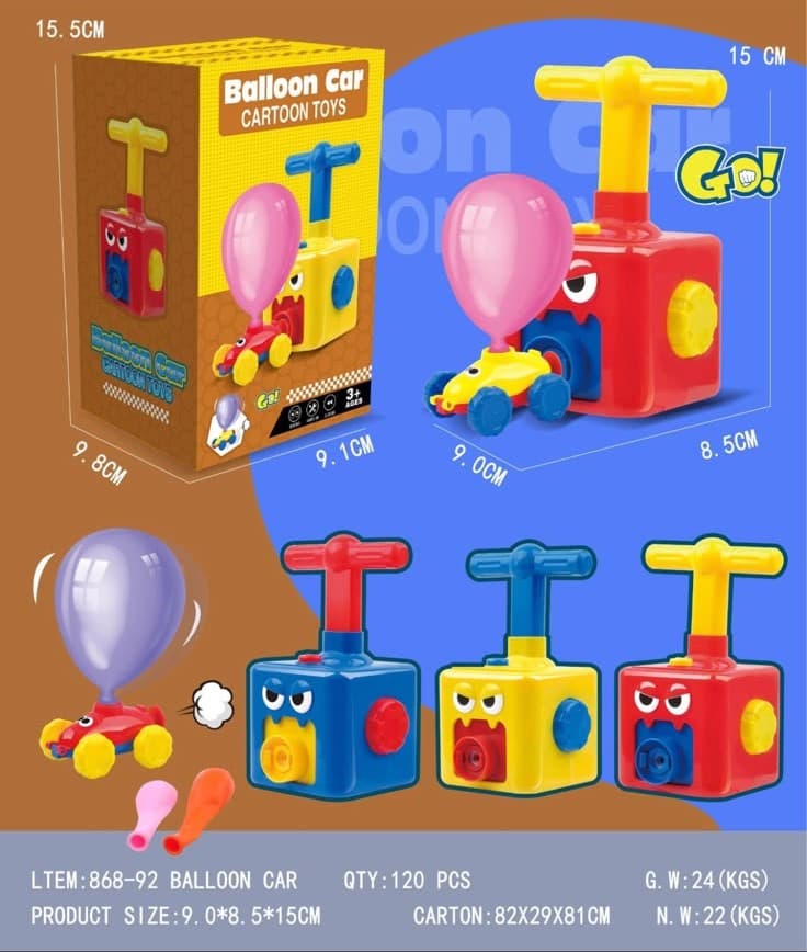Balloon Powered Car Launcher STEM Toy