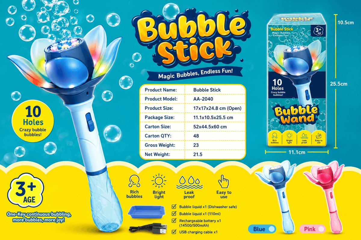 10-Hole Electric Bubble Stick Magic Wand Toy
