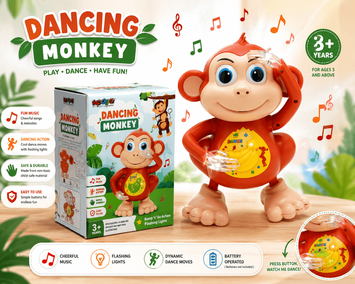 Musical Dancing Monkey Toy for Toddlers